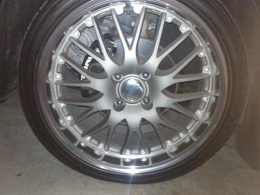 my 17in konig wheels with a low profile tire. Also have my painted brake callipers with the cobalt logo on them