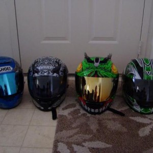 and last but not least... my 4 helmets!!!