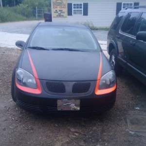 pontiac grill bright orange stripes