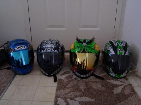 and last but not least... my 4 helmets!!!